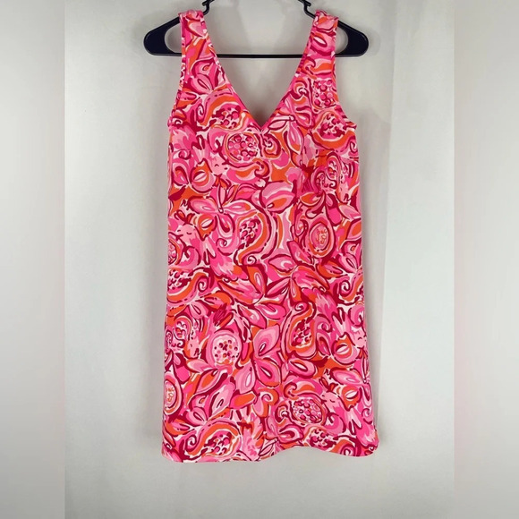 Lilly Pulitzer NWT Calissa Dress Pink Pout Mango Salsa Size 00 - Picture 2 of 8